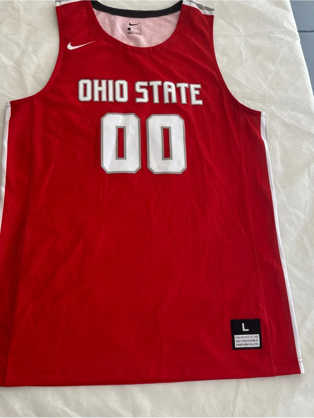 Men’s Nike Red Ohio State Basketball Jersey with White Accents